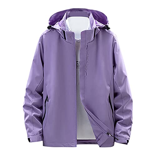 Fulidngzg Regenjacken für Herren Sommer Windjacke Wasserdicht Atmungsaktiv 3 In 1 Wanderjacke Regenjacke Dünn Winddicht Sportlich Windbreaker Rain Jacket Große Größen Waterproof Leicht Regenmantel von Fulidngzg