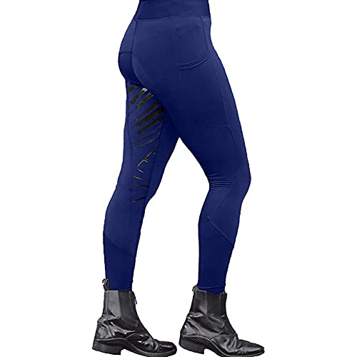 Fulidngzg Reitleggings Damen Thermo High Waist Reithose Reiterhosen Bequeme Reitsport Reitleggings Winterreithose Fahrrad Silikon Vollbesatz Winter Reiterhose Thermoreithosen von Fulidngzg