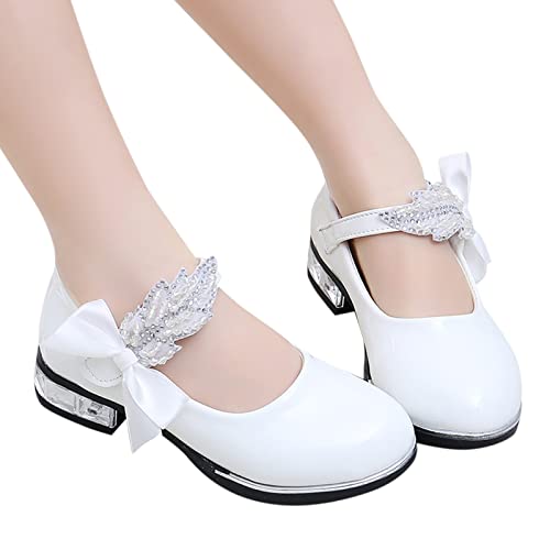 Fulidngzg Sandalen Mädchen 25 Festlich Partei Strass Tanzschuhe mit Absatz Cosplay Schuhe Ballerina Klettverschluss Prinzessin Schuhe Stöckelschuhe Elegante Glitzer Leder Kinderschuhe Pumps von Fulidngzg