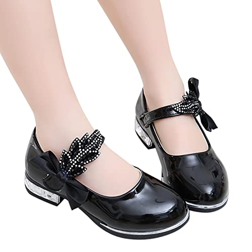 Fulidngzg Sandalen Mädchen 25 Festlich Partei Strass Tanzschuhe mit Absatz Cosplay Schuhe Ballerina Klettverschluss Prinzessin Stöckelschuhe Elegante Glitzer Leder Kinderschuhe Pumps von Fulidngzg