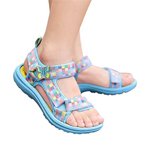 Fulidngzg Sandalen Mädchen 36 Sommer Weiche Sohle Elegant Flache Outdoor Rutschfest Atmungsaktiv Bequem Strandsandalen Kinder Schuhe Sandals Süß Leder Trekkingsandalen Prinzessin von Fulidngzg