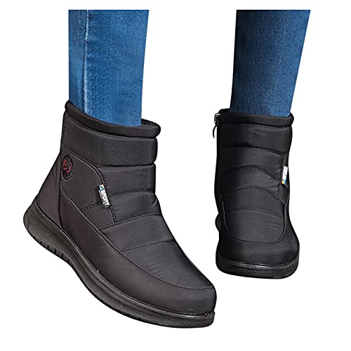 Fulidngzg Schneestiefel Damen Wasserdicht Gefüttert Reißverschluss Bequeme Leicht Herbst Winter Frauen Schuhe Modischer Stiefel Winterschuhe Winterstiefel von Fulidngzg