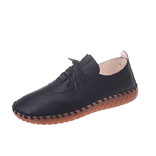 Fulidngzg Schuhe Damen Elegant Sport Halbschuhe Turnschuhe Elegant rutschfeste Schnürschuhe Sneaker Bequeme Mädchen Sportschuhe Barfuss Schuhe Weiss Schwarze Sommer Damenschuhe Stoffschuhe von Fulidngzg