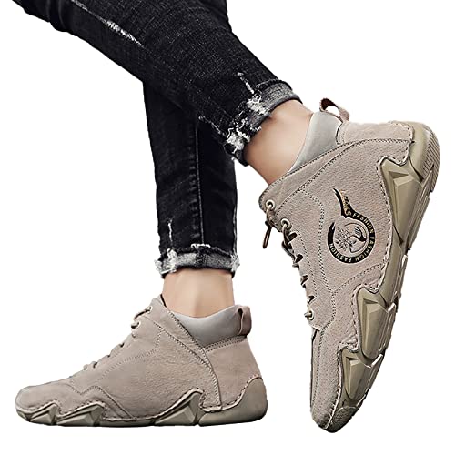 Fulidngzg Sicherheitsschuhe Herren S3 Sommer Barfußschuhe Hallenschuhe Wanderschuhe Laufschuhe Leder Outdoor Trekkingschuhe Turnschuhe mit Dicker Sohle Freizeitschuhe Sportschuhe Sneaker von Fulidngzg