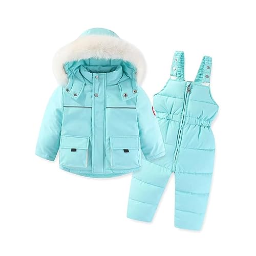 Fulidngzg Skianzug Kinder 2 Teilig Große Größe Warm Schneeanzug Regenoverall Gefütterter Winddicht Skianzug Overall Eng Schwarz Schneeoverall Schneehose Verdickte Outdoor Ski Anzug Matschanzug Sport von Fulidngzg