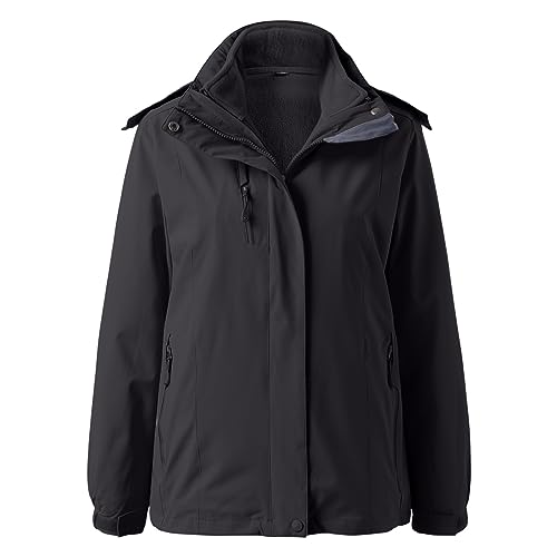 Fulidngzg Skijacke Damen Winter XXL Schwarz Wasserdicht Winterjacke Skijacke Lang Dicke Wanderjacke Outdoorjacke Outdoor Gefütterte Hybrid Regenjacke Snowboardjacke Parka von Fulidngzg