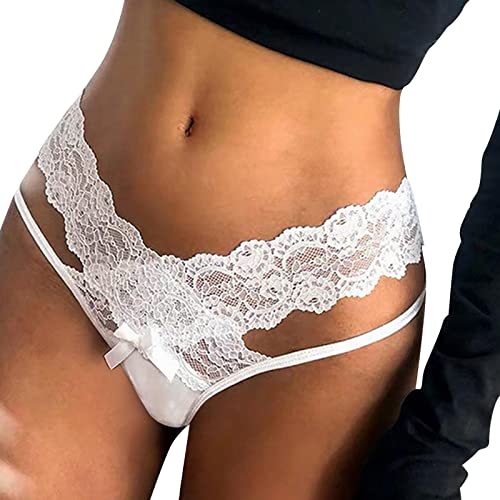 Fulidngzg Slip Damen Unsichtbarer Spitze Brazilian Unterwäsche String Tanga Ouvert Nahtlos Hohe Taille Unterhosen Tangas Große Größen Sexy Dessous Schlüpfer String von Fulidngzg