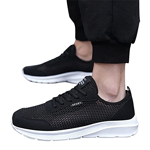 Fulidngzg Sneaker & Sportschuhe für Herren Running Leder Arbeitsschuhe Turnschuhe Slip-On Leichte Fussballschuhe Dünn Trekkingschuhe Sommer Halbschuhe Breite Füße Wanderschuhe Laufschuhe von Fulidngzg