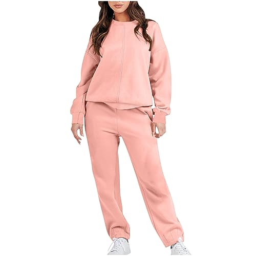 Fulidngzg Sportanzug Damen 2023 Casual Jumpsuit Trainingsanzug Komplett Elegant Hausanzug Zweiteiler Kuschelig Winter Jogginganzug Loungewear 2 Teiler Basic Ohne Kapuze Freizeitanzug Homewear von Fulidngzg