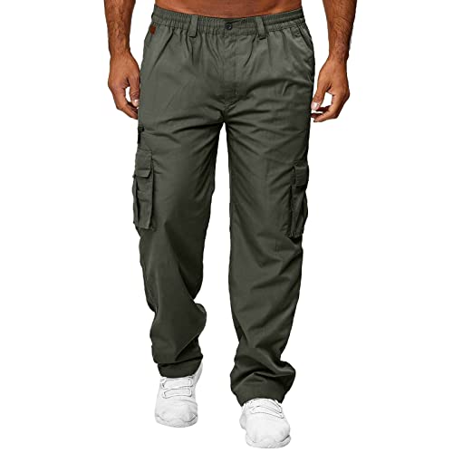 Fulidngzg Sporthose Herren Lang mit Gummizug Hippie Casual Baumwolle Trainingshose Schlupfhosen Fitness Modern Gym Lang Stretch Cargohose Jogginghose Weiße Breite Baggy Sporthose Freizeithose von Fulidngzg