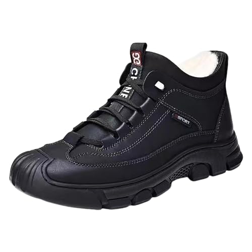 Fulidngzg Stiefel Herren Winter Wasserdicht Breite Füße Schneestiefel Winterschuhe Gefüttert Halbhoch Winterstiefel Winterboots Thermo Schuhe Barfußschuhe Sportlich Wanderschuhe Thermostiefel von Fulidngzg