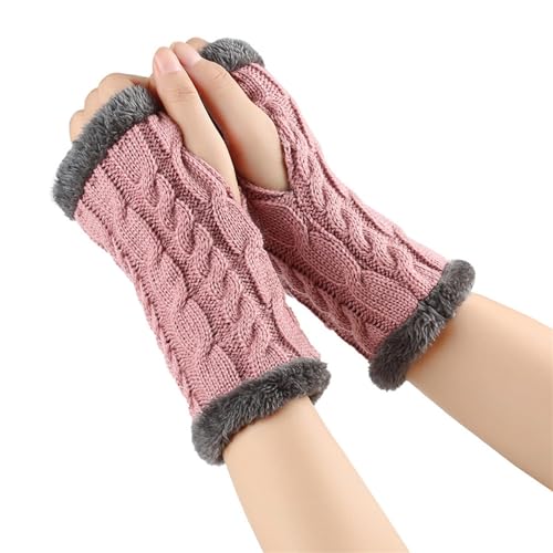 Fulidngzg Thermo Handschuhe Damen Y2K Schwarz Fingerlose Pulswärmer Teenager Mädchen Winter Fäustlinge Winterhandschuhe Touchscreen Wolle Handstulpen Armstulpen von Fulidngzg