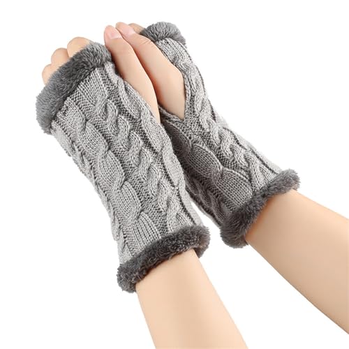 Fulidngzg Thermo Handschuhe Damen Y2K Schwarz Fingerlose Pulswärmer Teenager Mädchen Winter Fäustlinge Winterhandschuhe Touchscreen Wolle Handstulpen Armstulpen von Fulidngzg