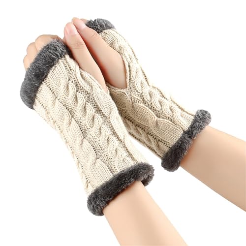 Fulidngzg Thermo Handschuhe Damen Y2K Schwarz Fingerlose Pulswärmer Teenager Mädchen Winter Fäustlinge Winterhandschuhe Touchscreen Wolle Handstulpen Armstulpen von Fulidngzg