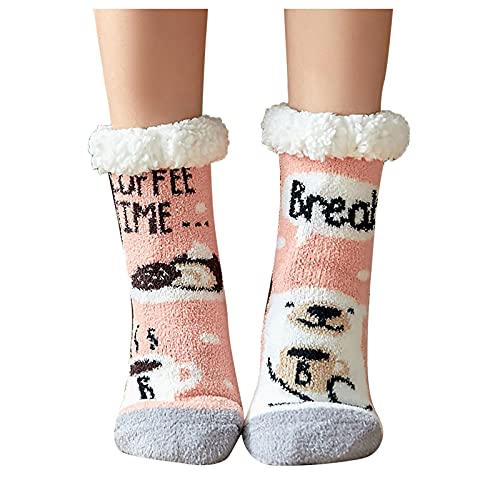 Fulidngzg Thermo Socken Damen 39-42 Gefütterte Warme Kuschelsocken Thermosocken Flauschige Bettsocken Wintersocken Frottee Lange Wollsocken Rutschsocken Dicke Baumwolle Tennissocken Antirutschsocken von Fulidngzg