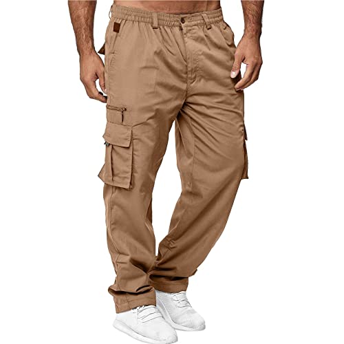 Fulidngzg Trainingshose Herren Blau Jogger mit Taschen Jogginghose Trainingshose Baumwolle Baggy Slim Fit Lang Sweathose Sporthose Laufhose Stretch Warm Gym Cargohose Fitnesshose Herren Trainingshose von Fulidngzg