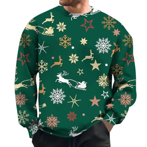 Ugly Christmas Sweater Herren 5XL Winter Strickpullover Weihnachtspulli Xmas Rentier Weihnachten Pullover Weihnachtspullover Hässlich Modern Funny Christmas Sweater Weihnachtssweater von Fulidngzg