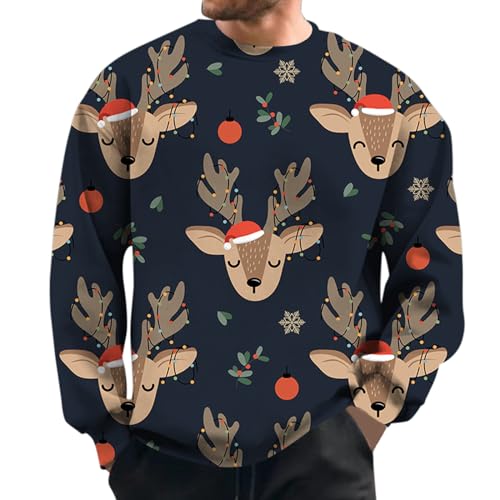 Ugly Christmas Sweater Herren 5XL Winter Strickpullover Weihnachtspulli Xmas Rentier Weihnachten Pullover Weihnachtspullover Hässlich Modern Funny Christmas Sweater Weihnachtssweater von Fulidngzg