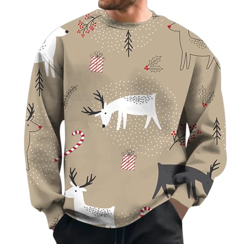 Ugly Christmas Sweater Herren 5XL Winter Strickpullover Weihnachtspulli Xmas Rentier Weihnachten Pullover Weihnachtspullover Hässlich Modern Funny Christmas Sweater Weihnachtssweater von Fulidngzg