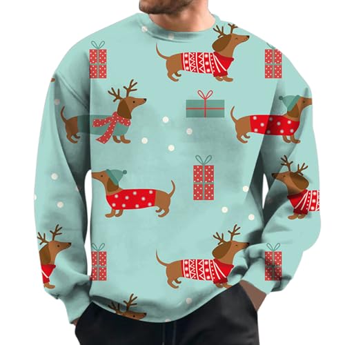 Fulidngzg Ugly Christmas Sweater Herren 5XL Winter Strickpullover Weihnachtspulli Xmas Rentier Weihnachten Pullover Weihnachtspullover Hässlich Modern Funny Christmas Sweater Weihnachtssweater von Fulidngzg