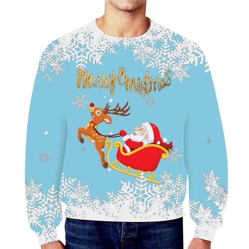 Ugly Christmas Sweater Herren 5XL Winter Strickpullover Weihnachtspulli Xmas Rentier Weihnachten Pullover Weihnachtspullover Hässlich Modern Funny Christmas Sweater Weihnachtssweater von Fulidngzg