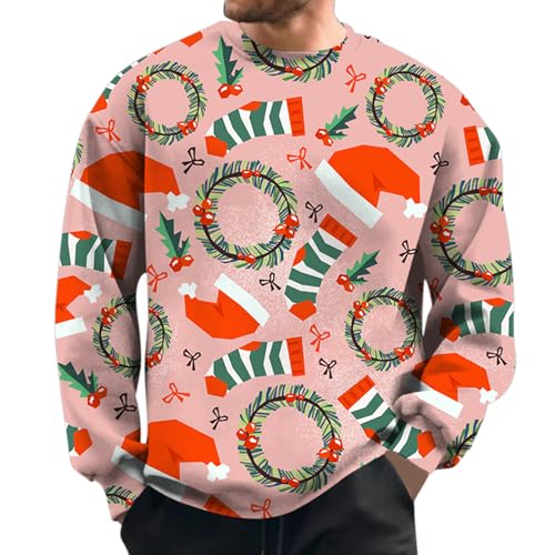 Ugly Christmas Sweater Herren 5XL Winter Strickpullover Weihnachtspulli Xmas Rentier Weihnachten Pullover Weihnachtspullover Hässlich Modern Funny Christmas Sweater Weihnachtssweater von Fulidngzg