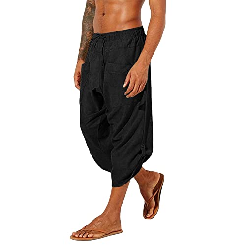 Fulidngzg Wanderhose Herren Kurz, Outdoor Sommer Kurze Hosen mit Taschen Bermuda Shorts Große Größen Baggy Fahrradhose Sport Stoff Leichte Cargo Shorts Slim Stretch Elegant Dreiviertel Hosen 3/4 Hose von Fulidngzg