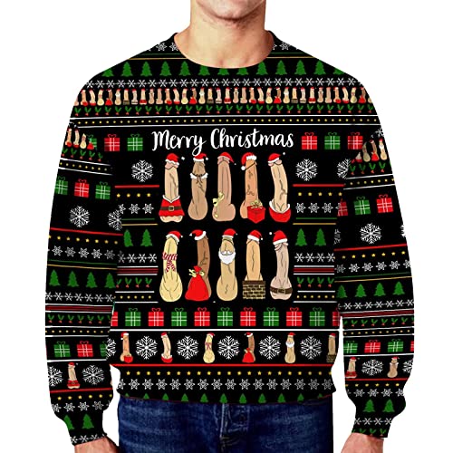 Fulidngzg Weihnachtspullover Herren Strick Modern Weihnachtspulli Christmas Sweater 5XL Lustig Strickpullover Weihnachtspullover Ugly Hässlich Norweger Weihnachten Pullover Weihnachtssweater von Fulidngzg