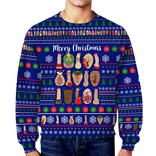 Fulidngzg Weihnachtspullover Männer Strick Ugly Christmas Sweater Strickpullover Hässlich Modern Weihnachtspulli Weihnachten Pullover Xmas Baumwolle Winter Weihnachtspullover Jumper von Fulidngzg