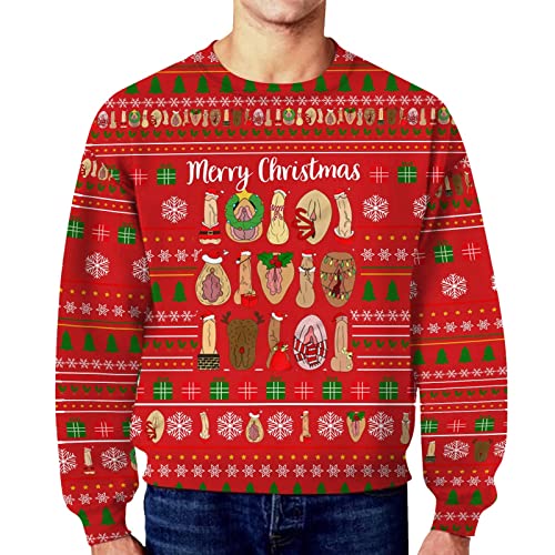 Fulidngzg Weihnachtspullover Männer Strick Ugly Christmas Sweater Strickpullover Hässlich Modern Weihnachtspulli Weihnachten Pullover Xmas Baumwolle Winter Weihnachtspullover Jumper von Fulidngzg