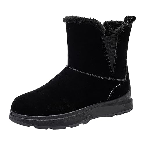 Fulidngzg Winterboots Damen Gefüttert Warm Rutschfest Winterstiefel Schneeschuhe Elegant Gefüttert Winterboots Schlupfstiefel Mittelhoch Hoch Outdoor Schneestiefel Winterschuhe Stiefeletten von Fulidngzg