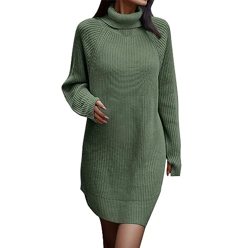 Fulidngzg Winterkleider Damen Herbst Winter Enges Strickkleid Pulloverkleid Warm Elegant Longpullover Winterkleid Grobmaschig Lässig Skims Dress Wickelkleid Bodycon Oversize Sexy Strickpullover von Fulidngzg