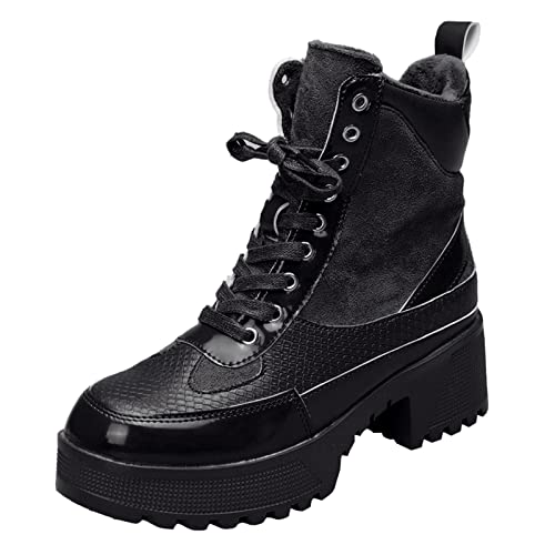 Fulidngzg Winterschuhe Damen Winter Wandern Winterschuhe Winterboots Flache Outdoor Schneeschuhe Winterstiefel Warm Langschaf Schlupfstiefel Arbeitsschuhe Gefüttert Wanderschuhe Schneestiefel von Fulidngzg