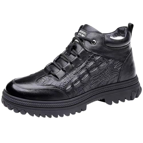 Fulidngzg Winterschuhe Herren Wasserdicht Leichte Halbhoch Winterboots Barfußschuhe Winter 49 Winterschuhe Winterstiefel Sportlich Warme Schlupfstiefel Schneestiefel Schwarz Thermostiefel Snow boots von Fulidngzg