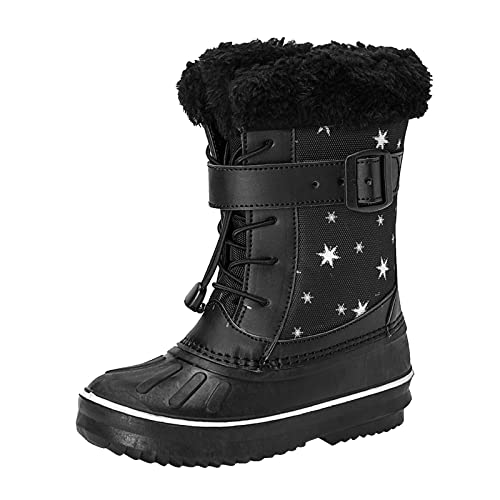 Fulidngzg Winterschuhe Mädchen, Warm Unisex Kinder Übergangsschuhe Schneestiefel Gefüttert Winter Kinderschuhe Winterschuhe Hohe Elefanten Winterstiefel Stiefel Wasserdicht Weite W Schuhe von Fulidngzg