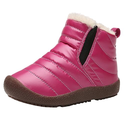 Fulidngzg Winterstiefel Mädchen, Hohe Unisex Kinder Kinderschuhe Schneestiefel Weite W Winter Übergangsschuhe Winterschuhe Wasserdicht Warm Winterstiefel Winterboots Elefanten Gefüttert Boots von Fulidngzg