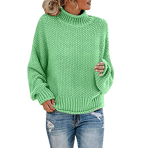 Fulidngzg Wollpullover Damen: Oversize Pullover Strickpullover Sexy Slim Pulli Dünne Langarm Casual Sweater Vintage Lässig Herbst Winter Häkelpullover Warm Leichter Elegant Grobstrickpullover von Fulidngzg