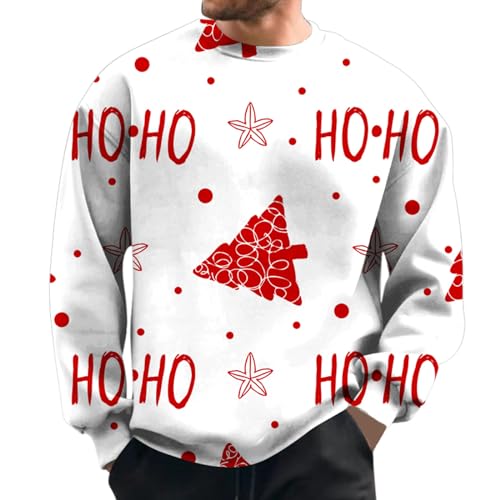 Xmas Pullover Herren Funny Modern Strickpullover Christmas Sweater Strick Norweger Weihnachten Pullover Weihnachtspullover Lustig Baumwolle Winter Weihnachtspulli Weihnachts Pullis von Fulidngzg