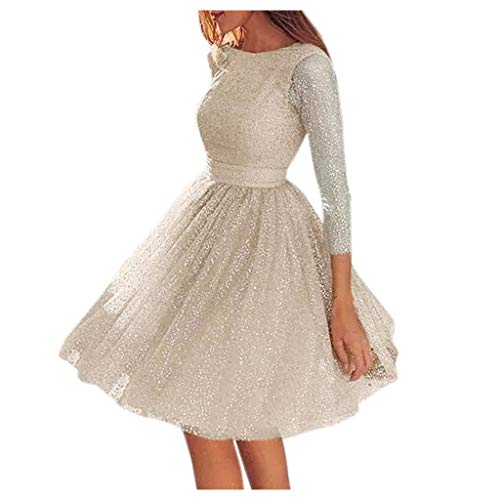 Glitzer Kleid Damen Langarm Rot Schick Pailettenkleider Glitzerkleid Rockabilly Winter Partykleid Abendkleider Wedding Festliche Silvesterkleid Cocktailkleid Vintage Hochzeit Cocktailkleider von Fulidngzg