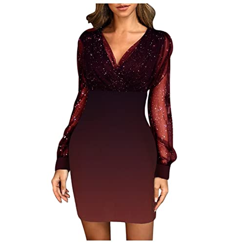 Glitzer Kleid Langarm Damen Schick Glitzerkleid Partykleid Glamour Pailettenkleider Cocktailkleid Festliche Pailletten Silvesterkleid Abendkleider Schöne Rockabilly Brautjungfernkleider Tanzkleid Glitzer Kleid Langarm Damen Schick Glitzerkleid Partykleid Glamour Pailettenkleider Cocktailkleid Festliche Pailletten Silvesterkleid Abendkleider Schöne Rockabilly Brautjungfernkleider Tanzkleid von Fulidngzg