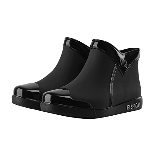 Gummistiefel Damen Hoch Schwarz Gefüttert Bunt Wasserdicht Regenstiefel Rutschfest Breit Hoch Wellington Boots Gummistiefel Thermo Gummizug Kurz Halbhoch Stiefel Rain Boots Gummistiefel Herren 43 von Fulidngzg