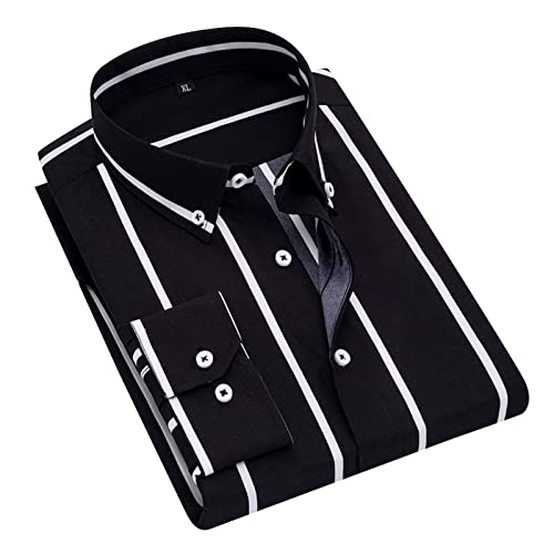 Herren Hemd Schwarz Regular Fit Baumwolle Übergrößen Comfort Fit Atmungsaktiv Freizeithemd Business Hemd Casual Herrenhemden Bügelfrei Langarmhemd Hemden Slim Fit Langarm Businesshemd Hemd von Fulidngzg