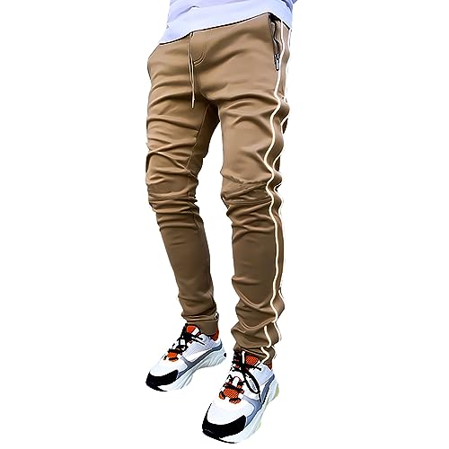 Herren Hosen Modern Modern Breite Lang Casual Schlupfhosen Cargohose Baggy Bequeme Hippie Baumwolle Gym Freizeithose Jogginghose Stretch Slim Fit Fitness mit Gummizug Sporthose Trainingshose von Fulidngzg