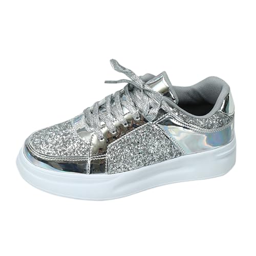 Hippie Schuhe Damen Schnürschuhe Festliche Lackschuhe Pailettenschuhe Glitzerschuhe Frühling Rutschfeste Glitzer Schuhe Pailletten Schuhe Flache Elegante Turnschuhe Glitzer Sneaker Trekkingschuhe von Fulidngzg