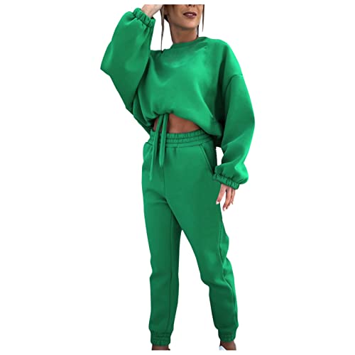 Homewear Damen Set Sportlich Große Größen Jumpsuit Trainingsanzug 2023 Kuschelig Hausanzug Jogginganzug Ohne Kapuze Basic Zweiteiler Jogger Elegant Komplett Winter Sport Set Set Hose und Oberteil von Fulidngzg