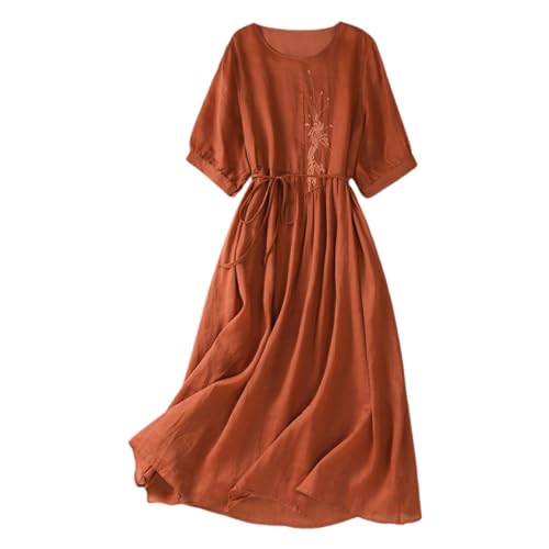 Italienische Kleider Damen Kurzarm Leinen Strandkleid Curvy Leichte Maxikleid Lang Elegant Italienische Kleider Luftig Schicke Sommerkleid Große Größen Vintage Frühlingskleid Locker Damenkleider Italienische Kleider Damen Kurzarm Leinen Strandkleid Curvy Leichte Maxikleid Lang Elegant Italienische Kleider Luftig Schicke Sommerkleid Große Größen Vintage Frühlingskleid Locker Damenkleider von Fulidngzg