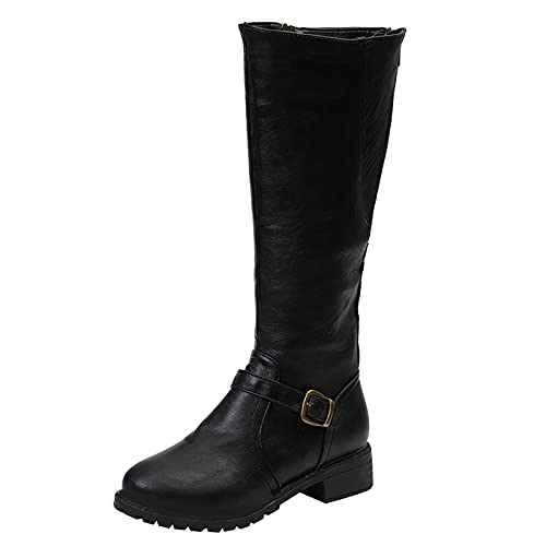 Lange Stiefel Damen Sexy Schnürung Elegant Winterschuhe Winterstiefel Vintage Warme Reitstiefel Langschaftstiefel Overknees Langschaf Kniehohe Stiefel Cowboystiefel Western Lange Hohe Stiefel von Fulidngzg