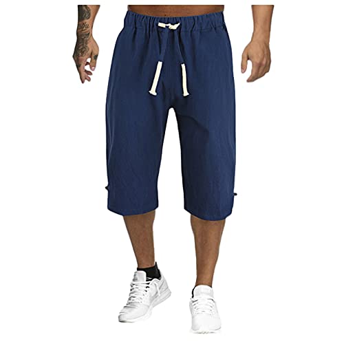 Leinenhose Herren Weiß Baumwolle 5XL Leinenshorts Joggingshorts Sommershorts Sommerhose Leicht Bermuda Hose Loose Fit Elegant Kurze Hose Laufhose Strandhose Leinen Shorts Herrenshorts von Fulidngzg