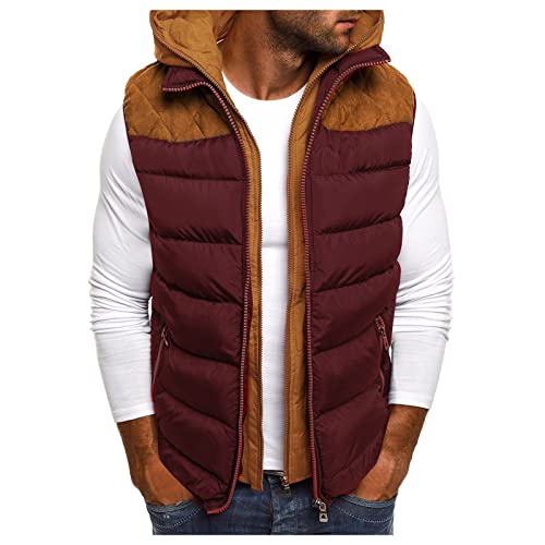 Outdoor Weste Herren: mit Stehkragen Steppweste Fleeceweste Reißverschluss Leichte Herrenwesten Outdoor Ärmellose Übergangsjacke Elegant Gesteppt Weste Softshell Übergang Ultraleicht Winterjacke von Fulidngzg