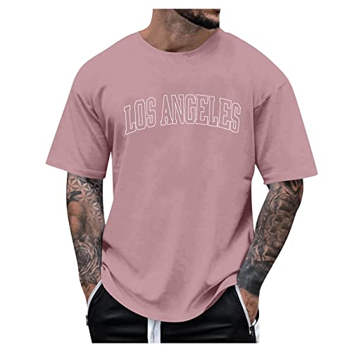 Oversized Tshirt Herren mit Palm Angels Backprint Rundhals Kurzarm Sommer T-Shirt Vintage Print Locker Basic T Shirt Longshirt von Fulidngzg